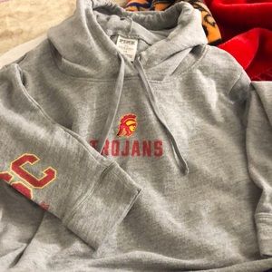 Pink usc crop top sweater